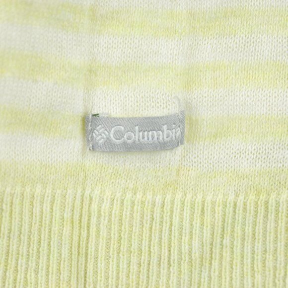 Columbia Women's Small Green White Linen Blend Lightweight 3/4 Sleeve Sweater - Picture 5 of 7